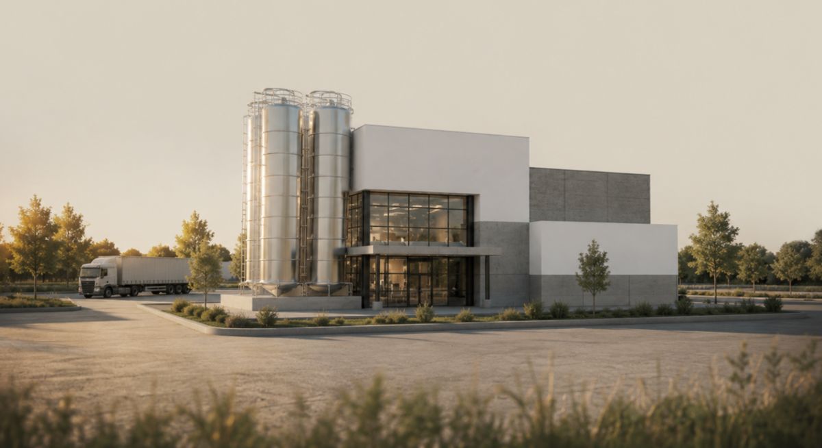 Industrial facility supplied with heat from Solstice storage